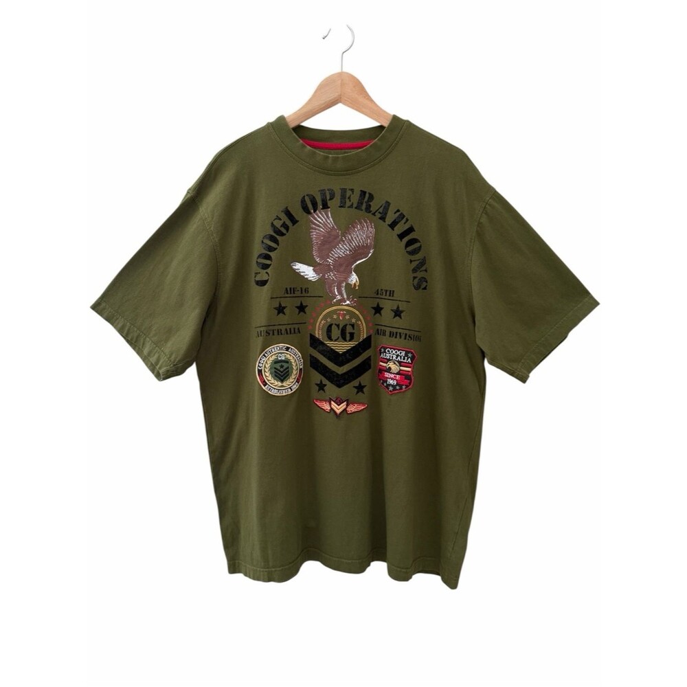 Coogi Operation Men Green Graphic Australia Air Division Patch Eagle T-Shirt XL - Picture 9 of 9